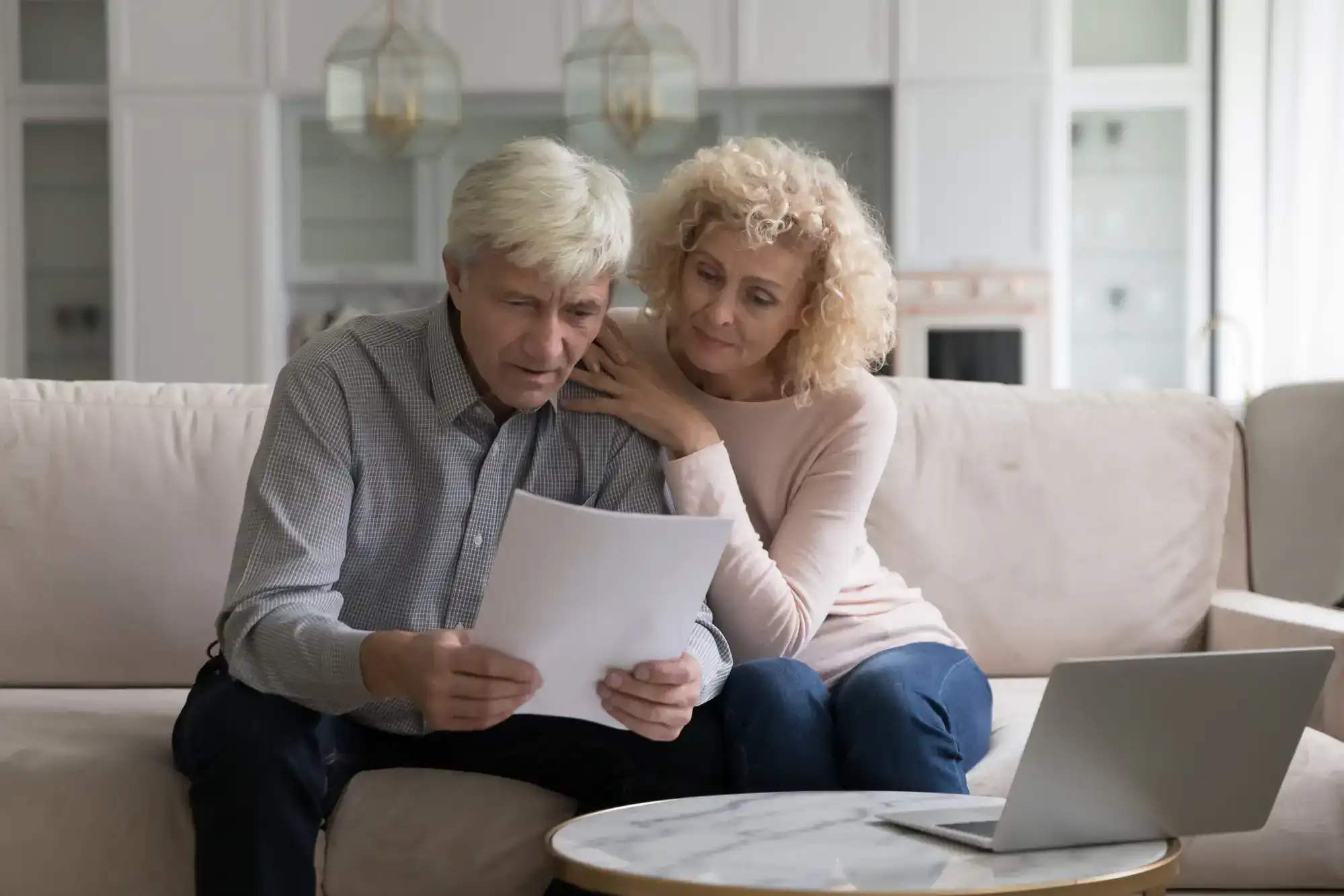 elderly couple reviewing documents maricopa county arizona