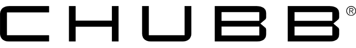 The CHUBB logo features black sans-serif text on a white background, enhancing accessibility and clarity.